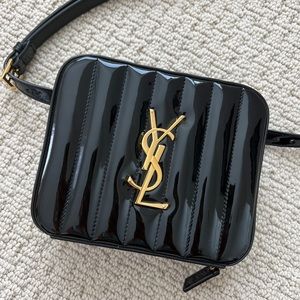 YSL Black Patent Leather Belt Bag